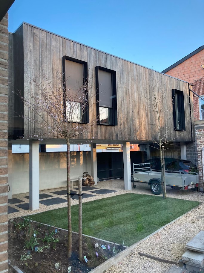 Gevelbekleding in gebrand Accoya